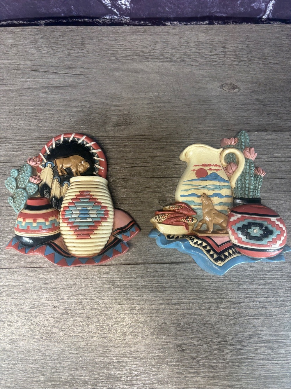 Vintage 1997 Southwestern Wall Plaques